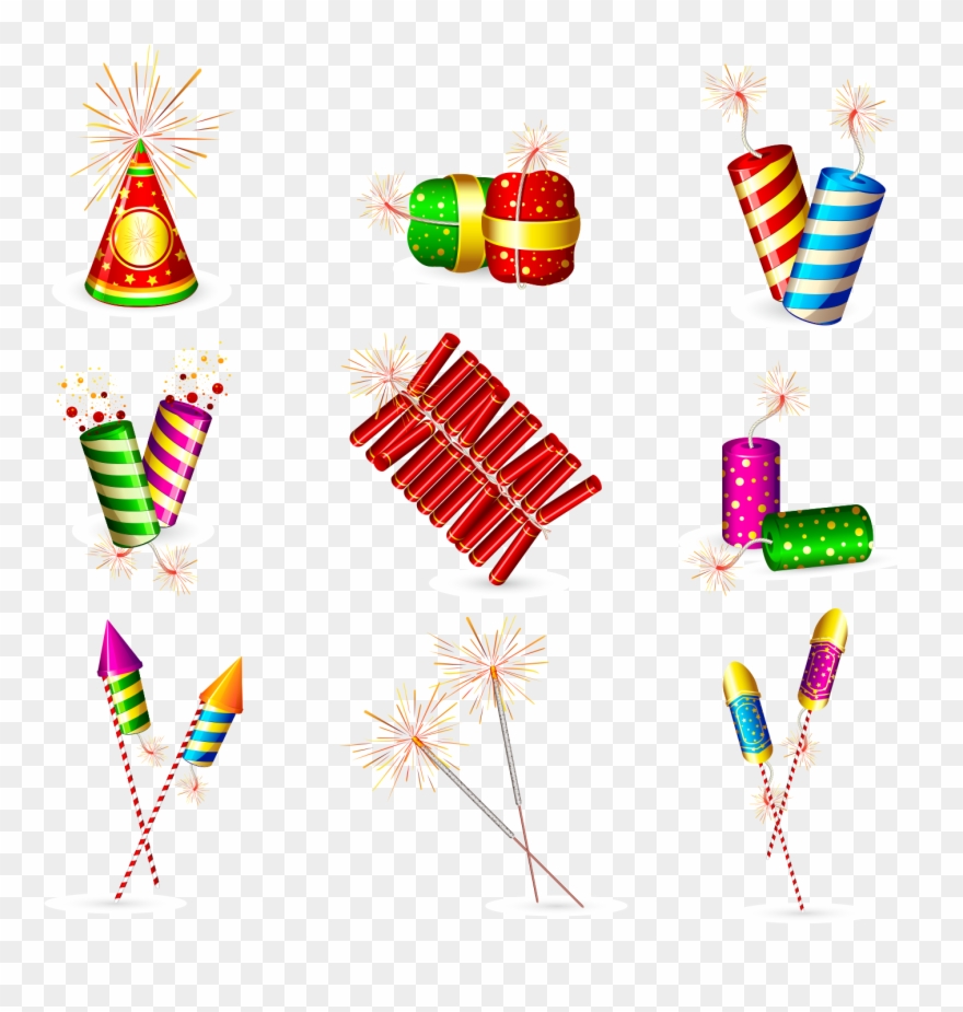 Clipart Fireworks Crackers - Cartoon Firecrackers - Png Download