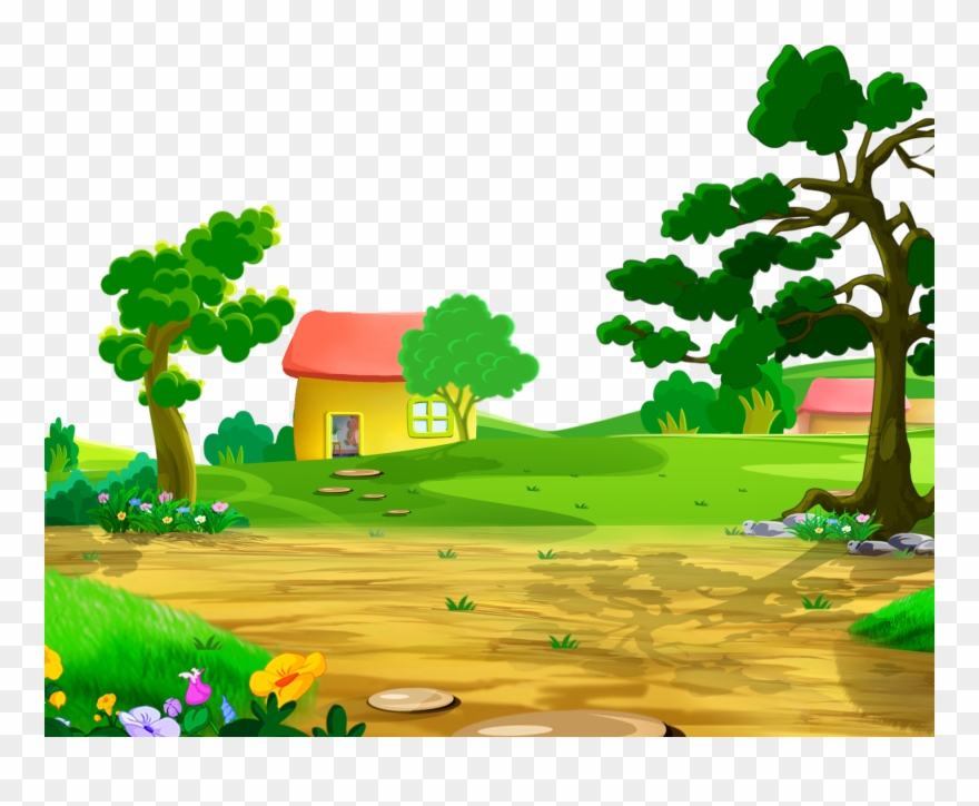 Natural Drawing Clipart Black And White Download - Cartoon Nature Png Transparent Png