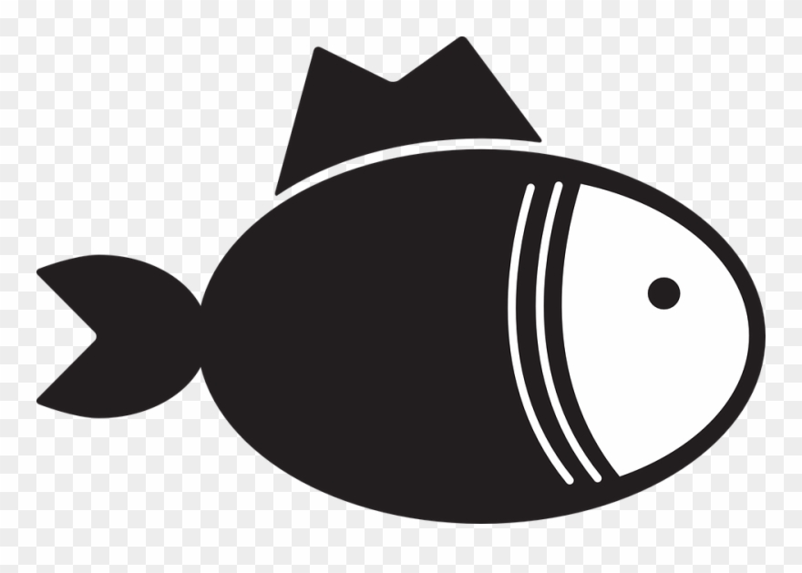 Fish, Food, Drink - Custom Black Fish Shower Curtain Clipart