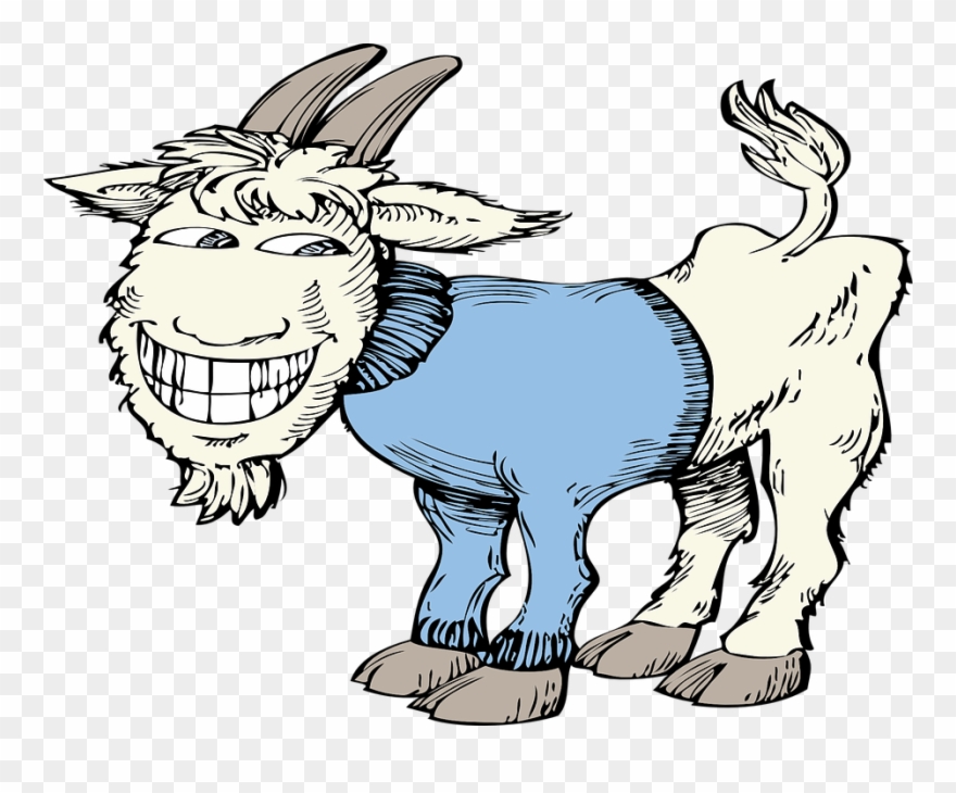 Collection Of Animated Goats Cliparts - Funny Goat Clipart - Png Download