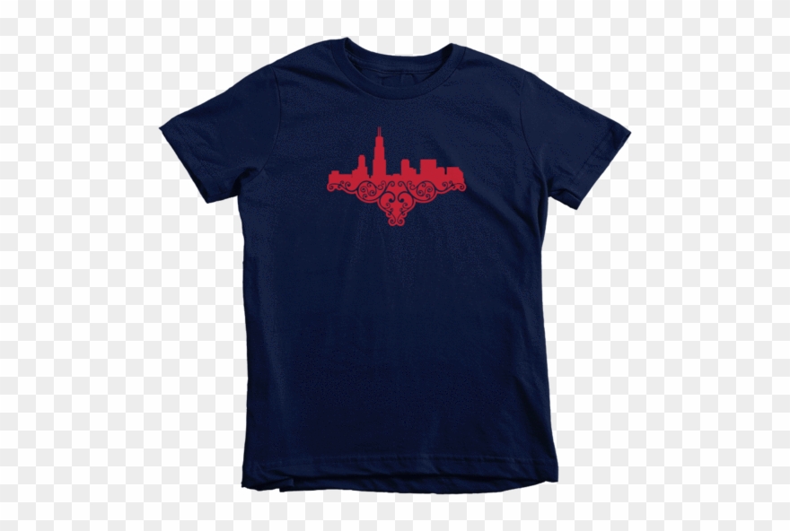 Kids Chicago Skyline Love - Kids T Shirt Black Mockup Clipart