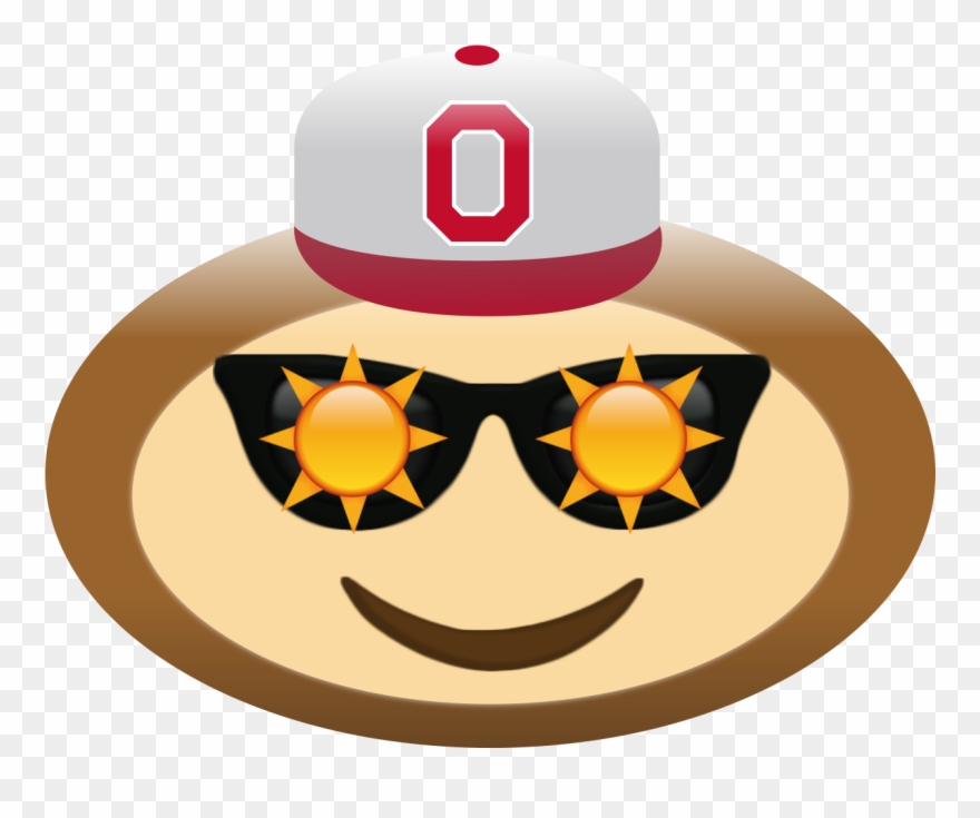 Sunglasses Emoji - Ohio State Buckeyes Football Clipart