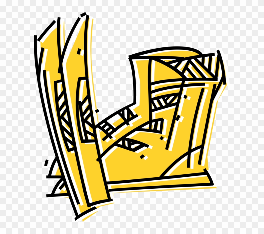 Vector Illustration Of Alpine Downhill Skiing Ski Equipment Clipart