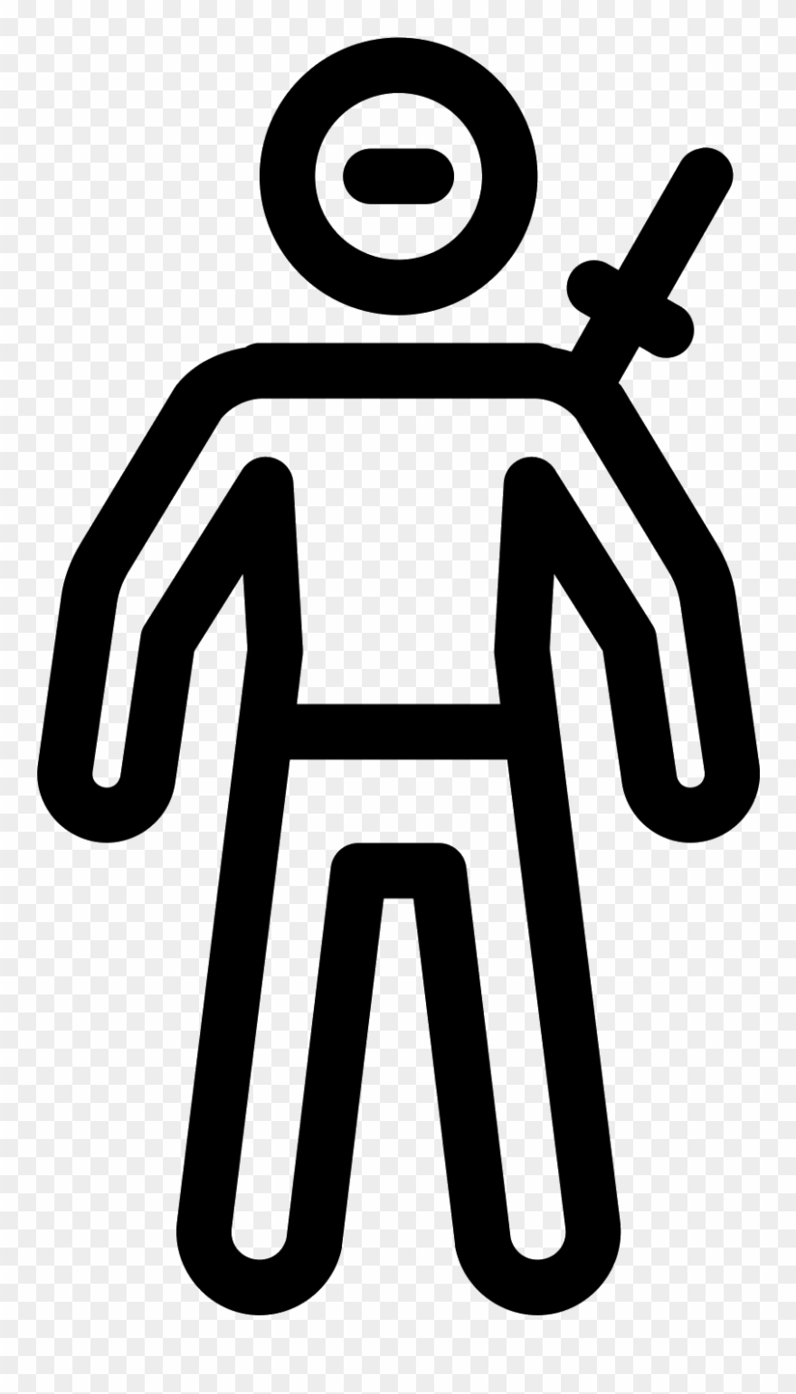 This Icon For Ninja Resembles A Man With A Sword Slung - Icon Clipart
