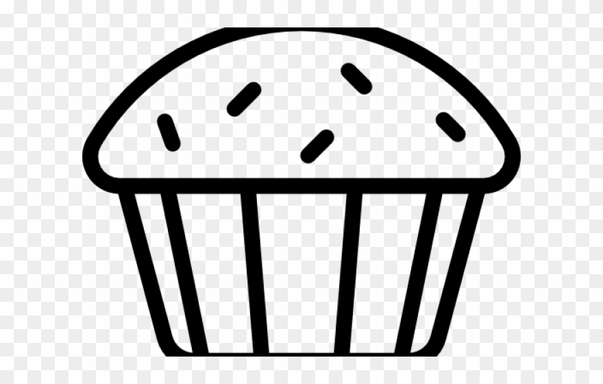 Muffin Clipart Outline - Muffin Clipart Black And White - Png Download