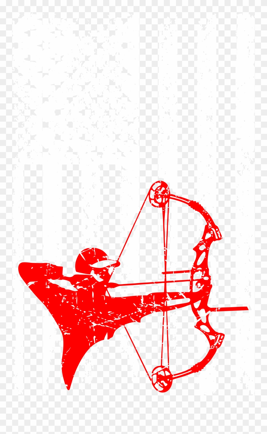 Bow Hunting Outdoors Usa Flag Pride Tshirt - Clip Art Archery - Png Download