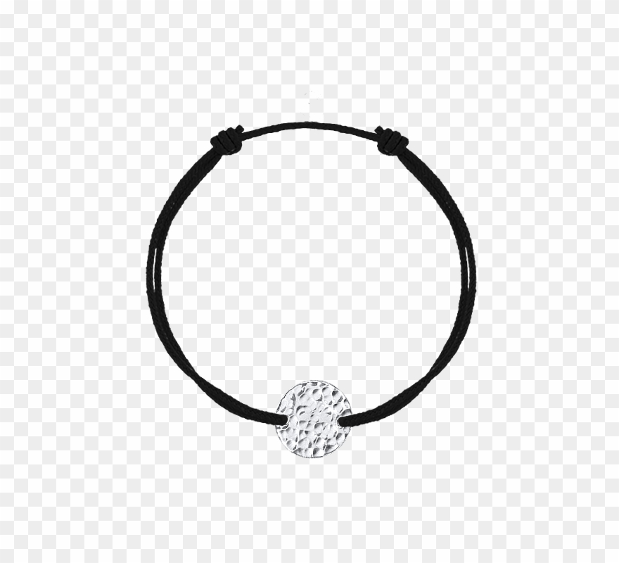 Tie Bracelet With 925 Silver Hammered Medal For Men - Bracelet Clipart