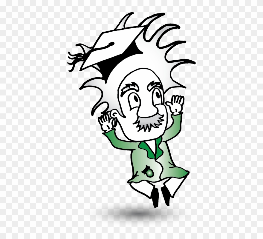 Einstein Graduation - Cartoon Clipart