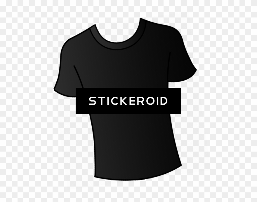 Black T-shirt Clip Art Round Neck - Active Shirt - Png Download