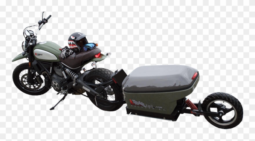 Mortocycle With Trail Tail Trailer - Trail Tail Clipart