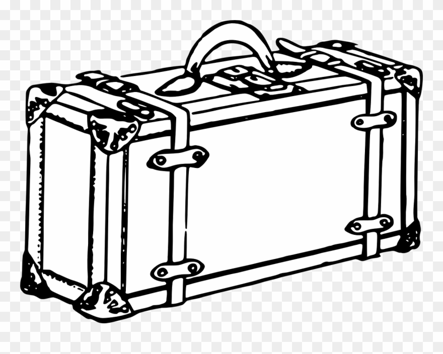 Suitcase Luggage Baggage Travel Png Image - Vintage Suitcase Line Drawing Clipart