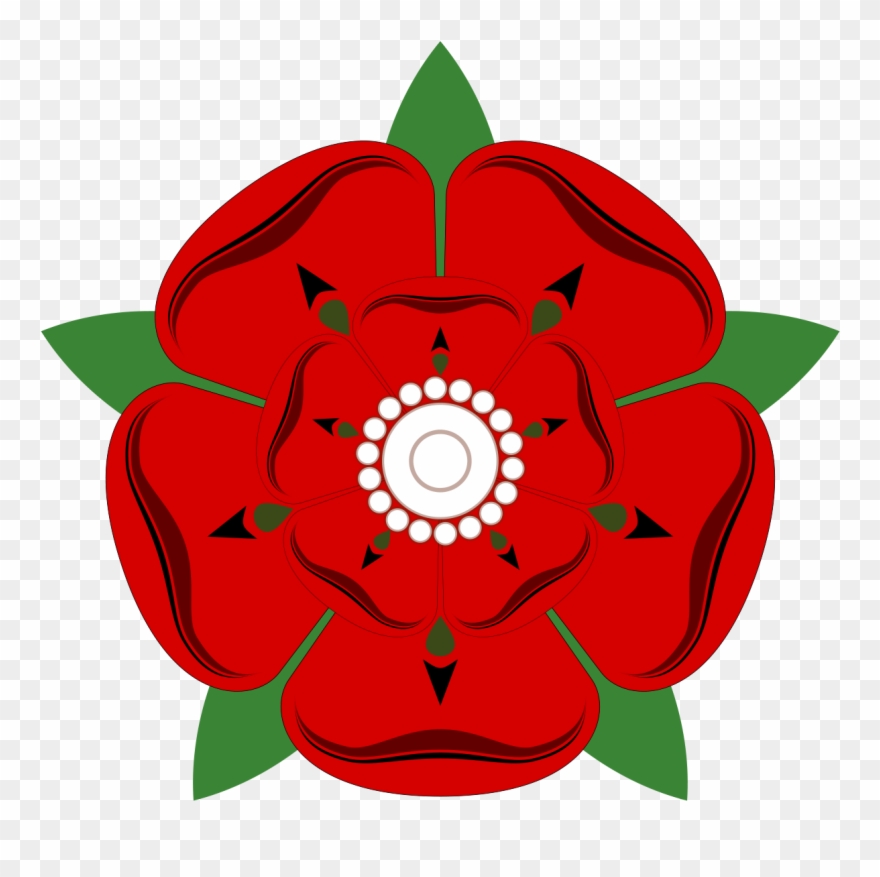 The Red Rose Of Lancaster Is The County Flower Of Lancashire, - War Of The Roses Red Clipart