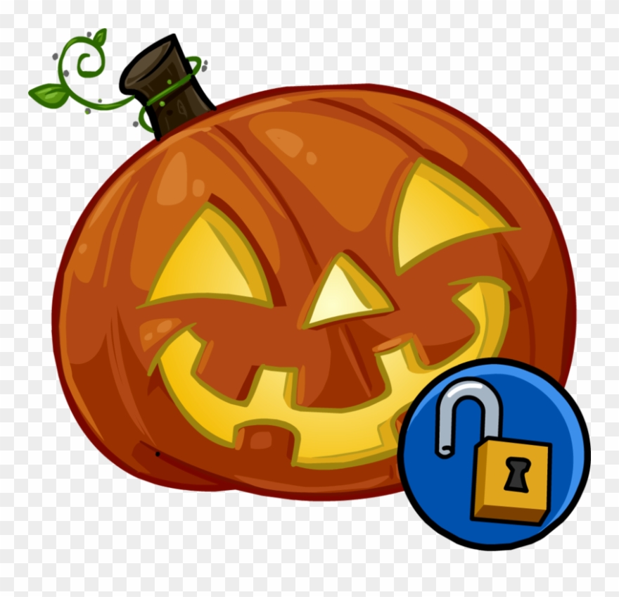 Glowing Pumpkin Head Clothing Icon Id 1323 - Club Penguin Pumpkin Head Clipart