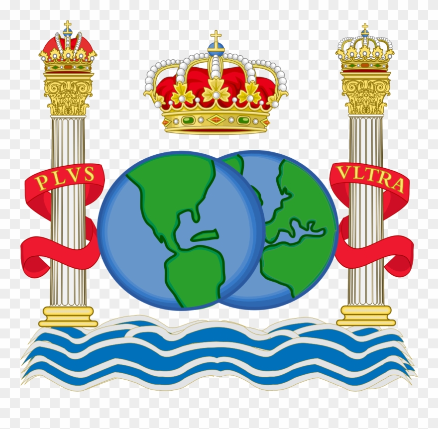 Colonial Currency Badge Of The Spanish West Indies - Heraldic Pillars Of Hercules Clipart