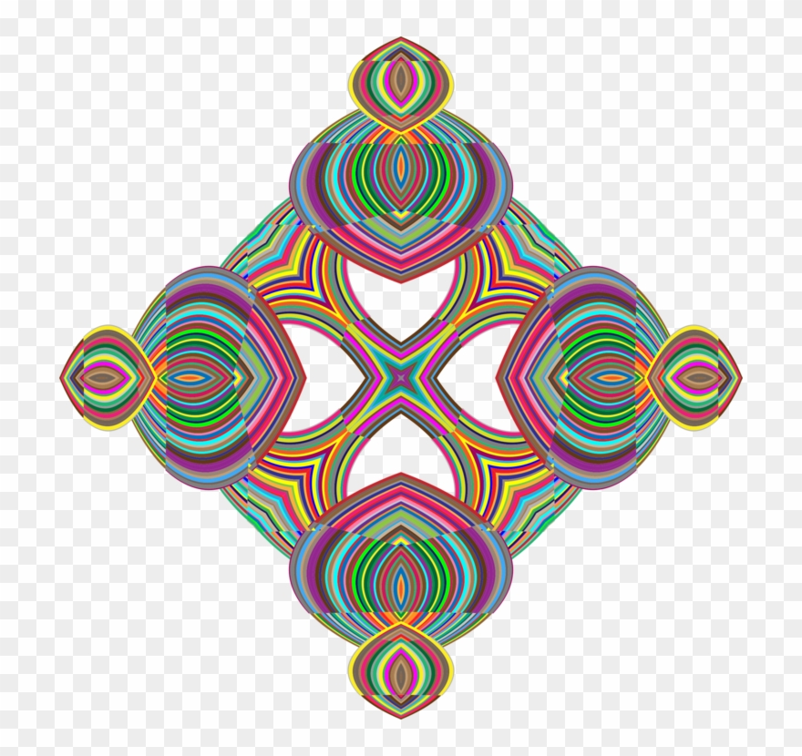 Symmetry Abstract Art Colorful Confetti Geometric - Kamehameha I Clipart