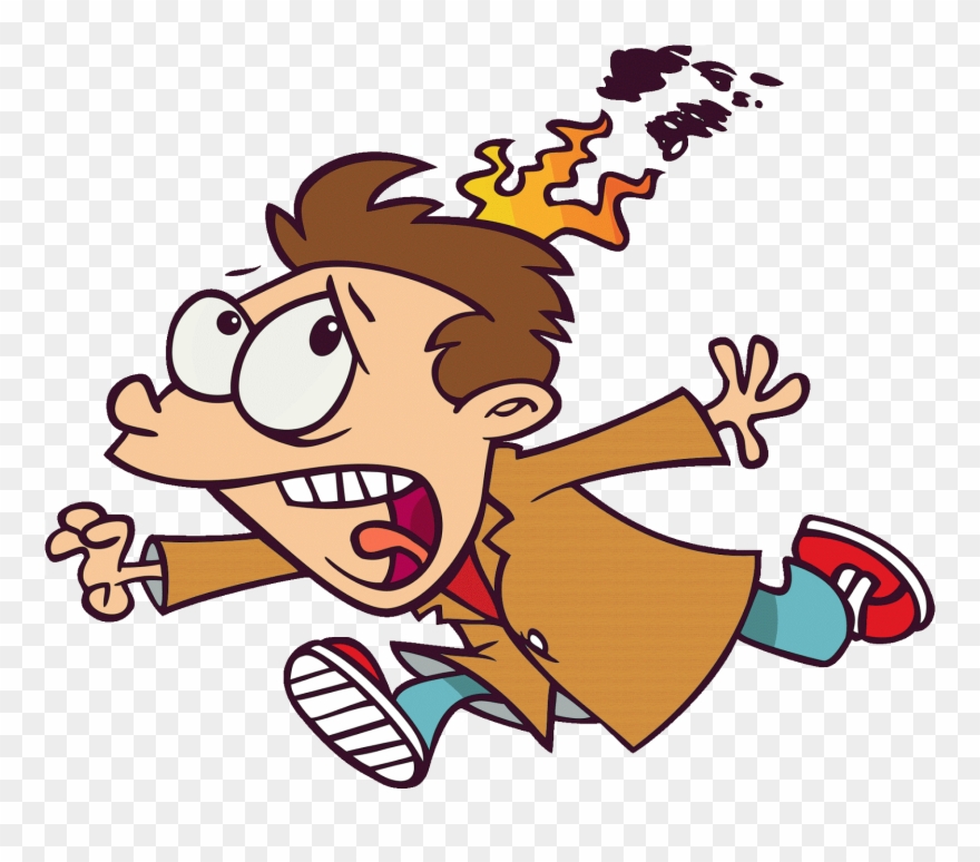 Image Result For Running With Hair On Fire Cartoon - Running With Hair On Fire Clipart