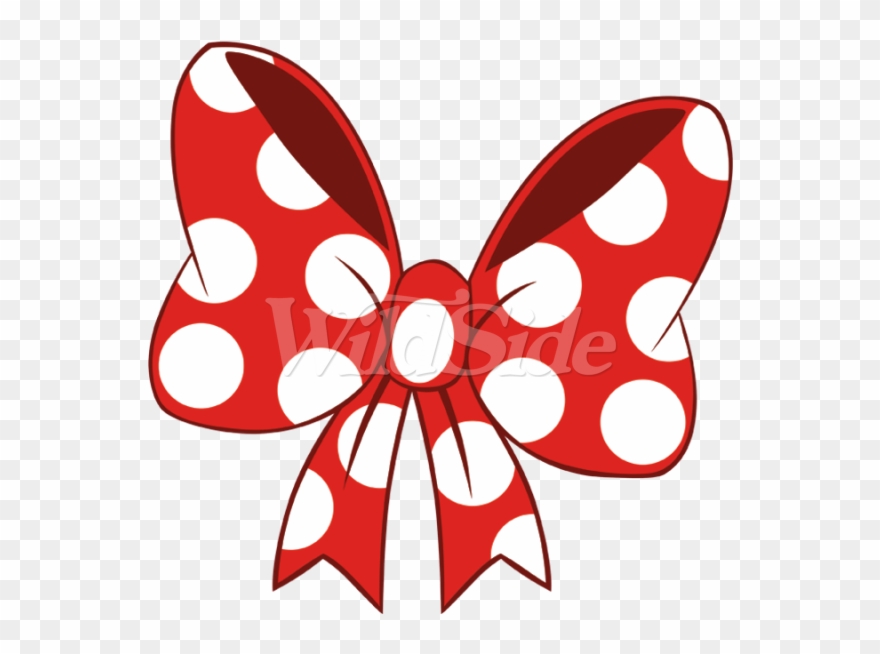 Red White Polka Dot The Wild Side - Minnie Mouse Ribbon Clipart - Png Download