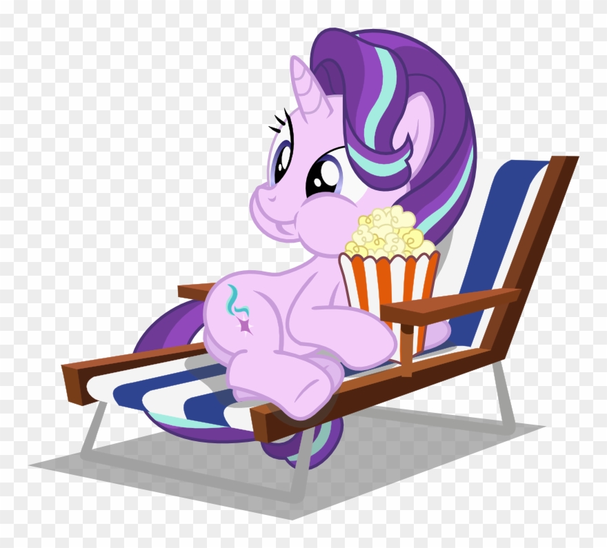 Chair Clip Cute Cartoon - Starlight Glimmer Popcorn - Png Download