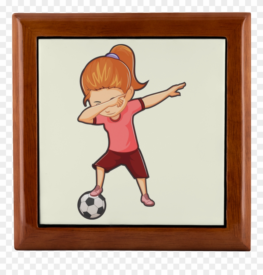 Dabbing Soccer Girl Jewelry Box, Gifts For Football - Girl Soccer Practice Clipart - Png Download