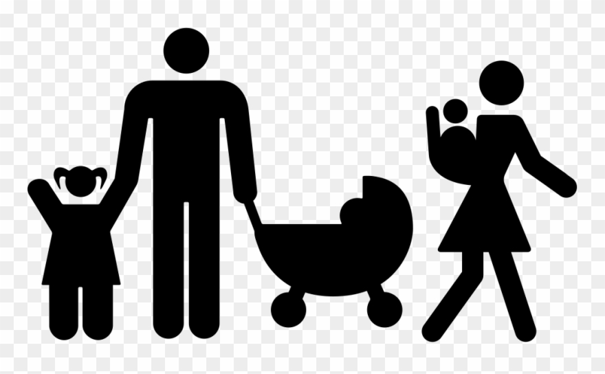 Baby, Big, Children, Family, Happy, Large, Many Icon - Silhouette Family Icon Png Clipart