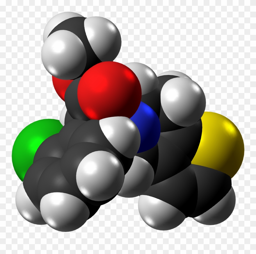 Clopidogrel Molecule Spacefill From Xtal - Illustration Clipart