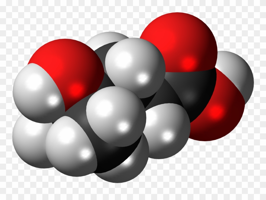 4 Hydroxy 4 Methylpentanoic Acid Molecule Spacefill - Graphic Design Clipart