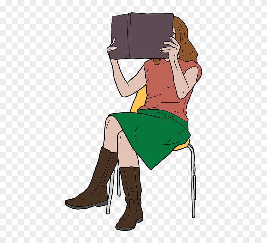Girl Reading A Book Clipart 12, Buy Clip Art - Girl Reading Clip Art - Png Download