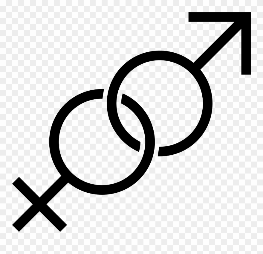 It's A Gender Icon, Represented By Two Circles, Interlocking - Genere White Icon Png Clipart