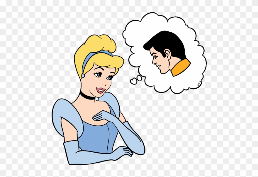 Cinderella Thinking Of Prince Charming - Cinderella Thinking Clipart