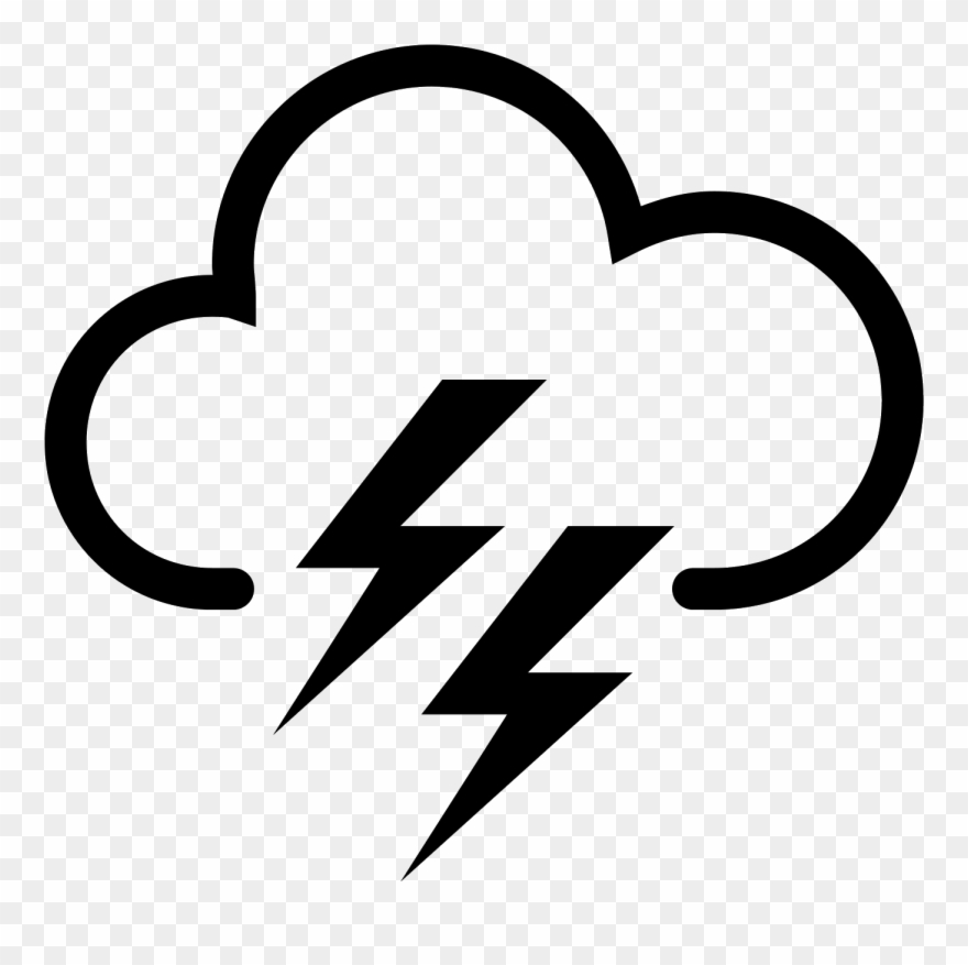 Cloud Lightning Icon - Cloud With Lightning Icon Clipart