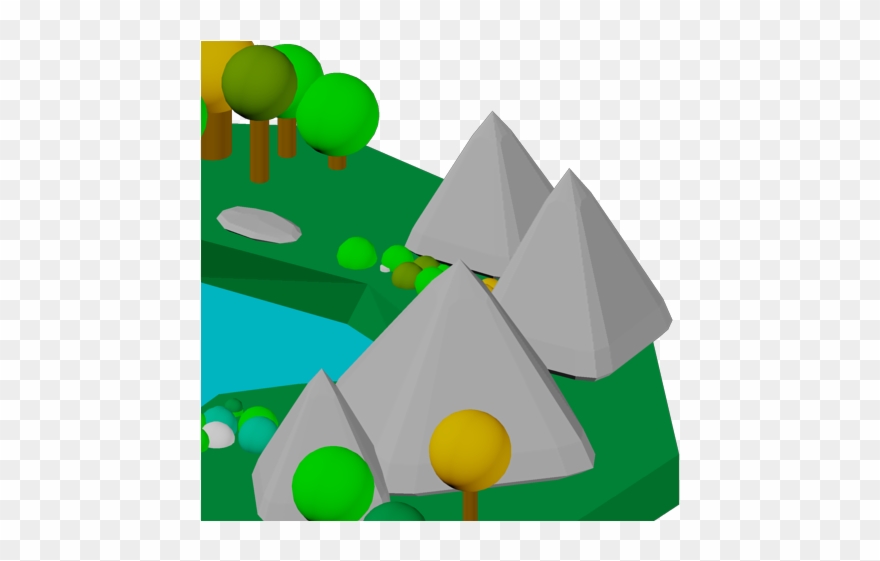 Happy Little Forest- Bob Ross Painting In 3d - Illustration Clipart