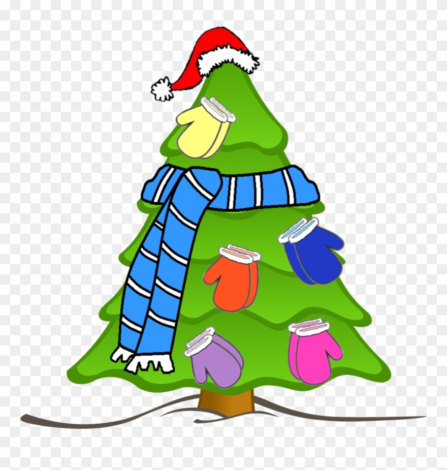 Scarf Hat Mitten Tree Clip Art Car Pictures Car Canyon - ต้น ค ริ สมาส Png Transparent Png