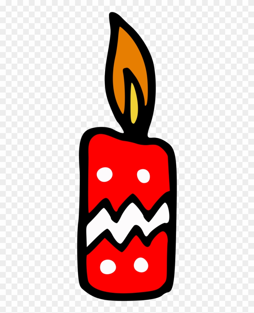 Pintado A Mano De Una Vela Roja En Invierno Con Transparente - Winter Clipart