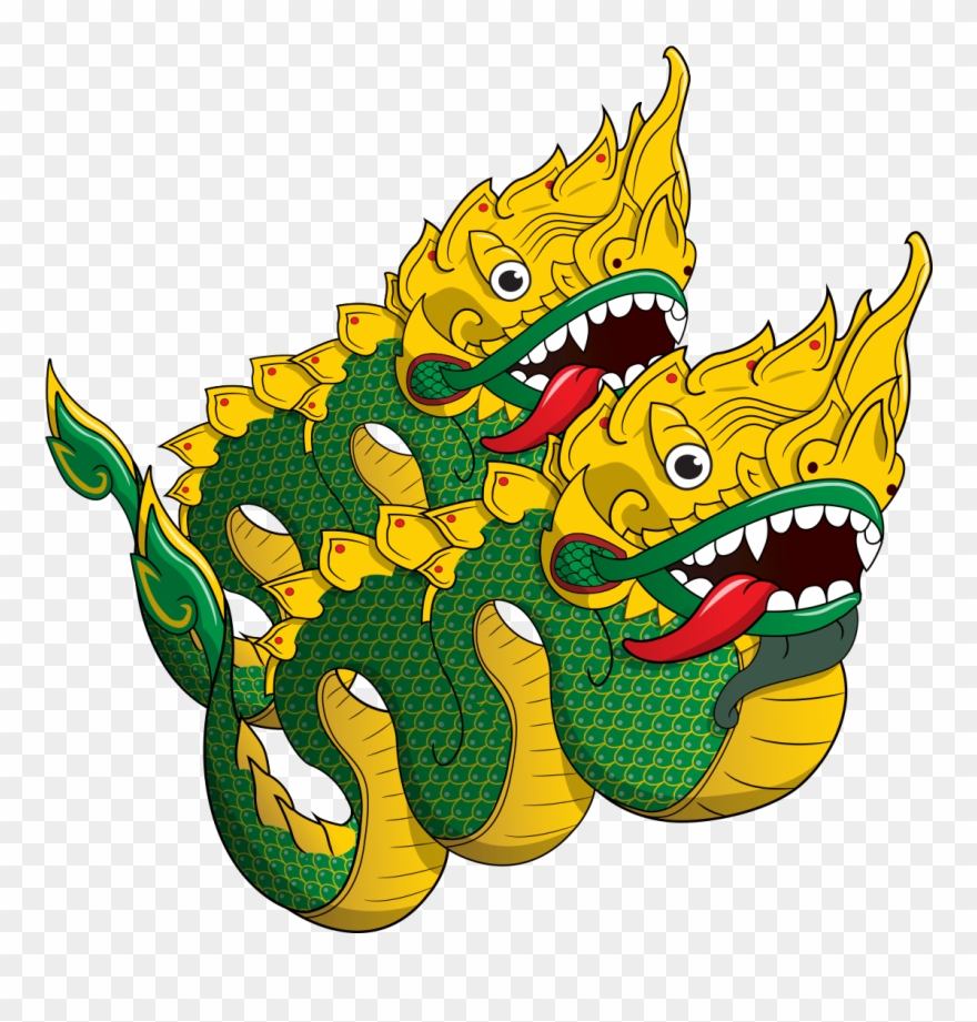 Naga Drawing Dragon Thailand Vector Stock - Cartoon Clipart