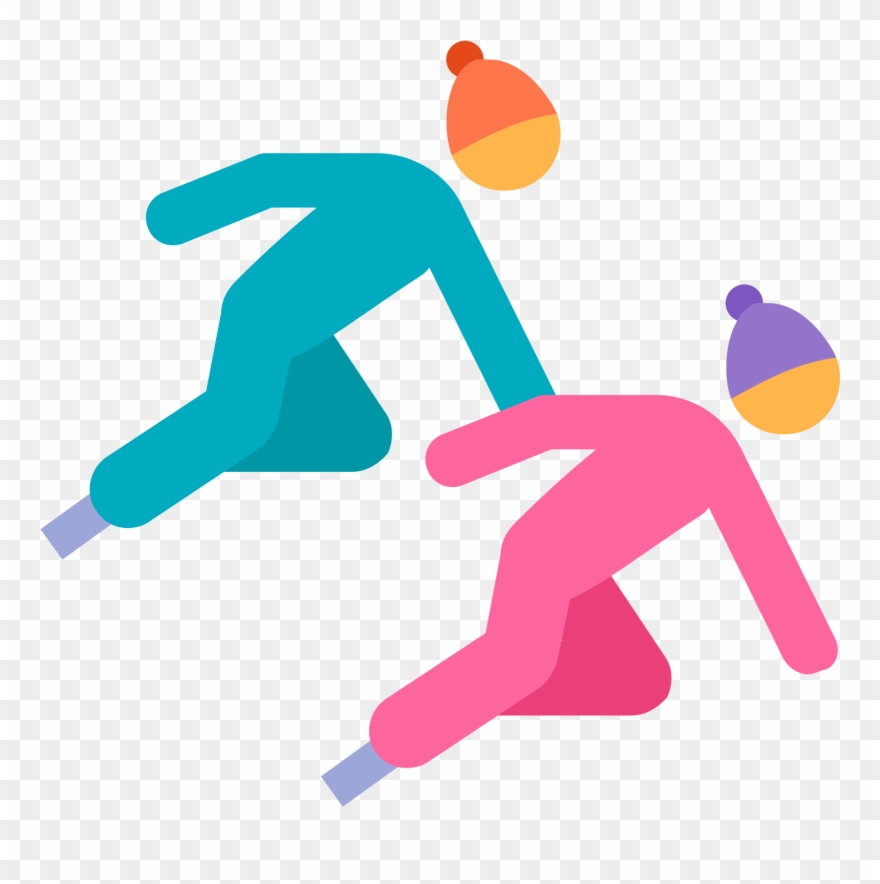 Short Track Speed Skating Icon - Speed Skating Clipart