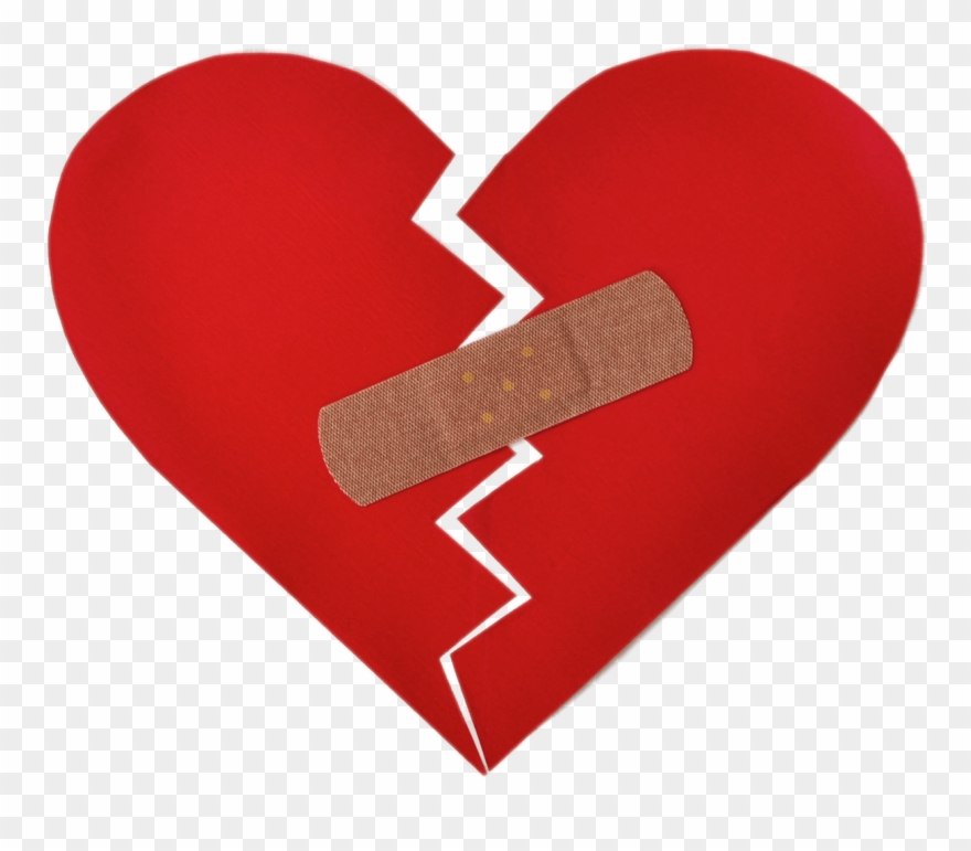 Broken Heart With Bandaid - Broken Heart With Band Aid Clipart