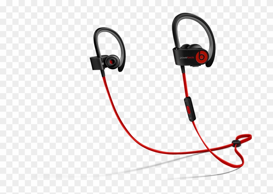 Earbud Clip Custom Clipart Black And White Download - Black And Red Powerbeats - Png Download