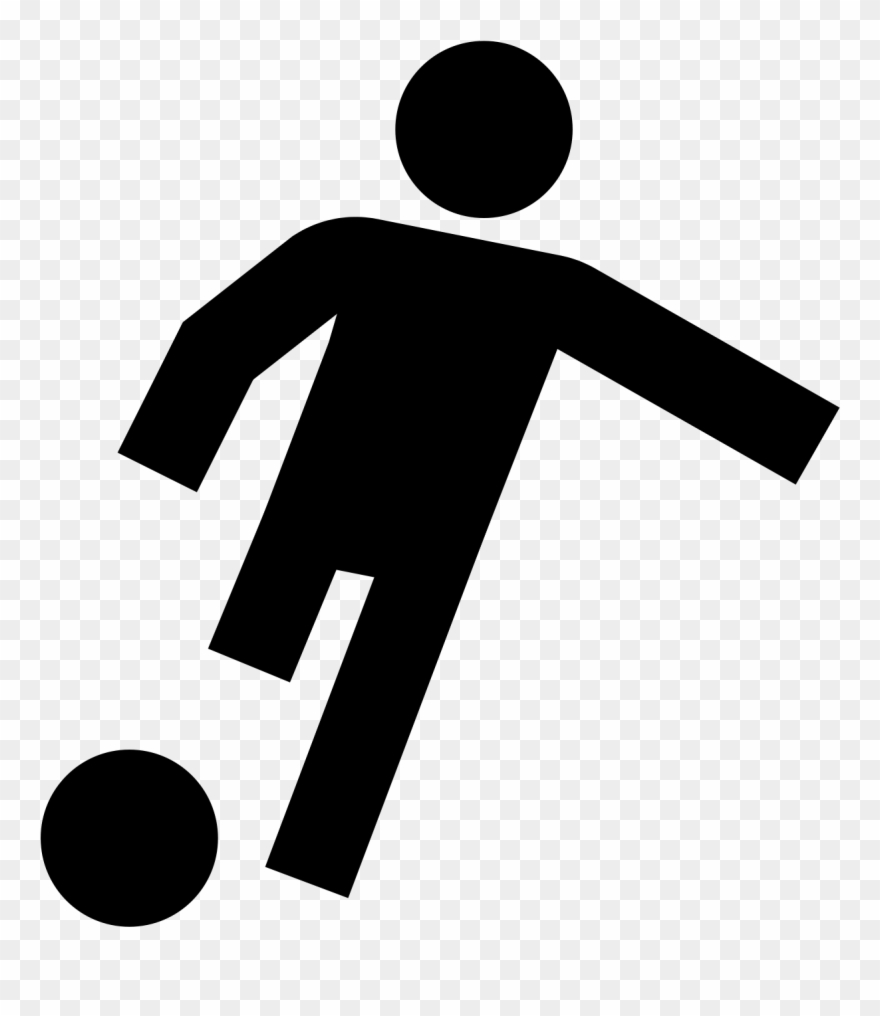 Shows A Silhouette Of A Man On With One Leg Raised - Icone Futebol Png Clipart