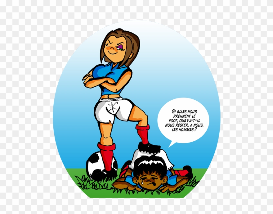 Foot Humour Dessin - Dessin Fille Qui Joue Au Foot Clipart