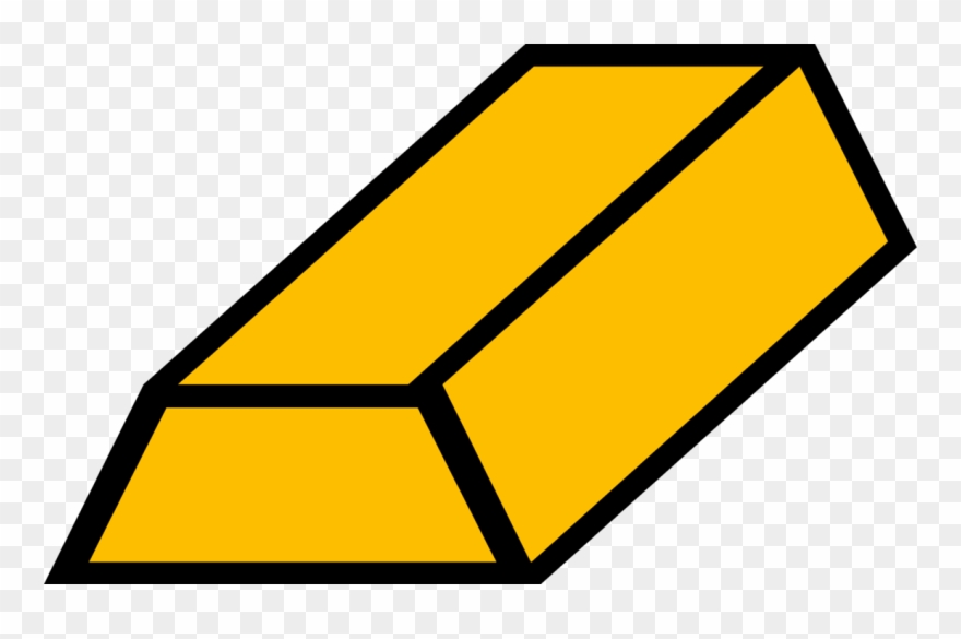 Vector Illustration Of Gold Bar, Gold Precious Metal - Vector Graphics Clipart