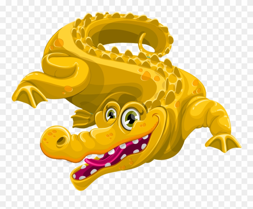 Image - Yellow Crocodile Cartoon Clipart