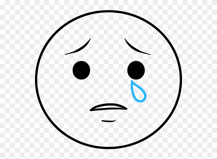 How To Draw Crying Emoji - Drawing Clipart