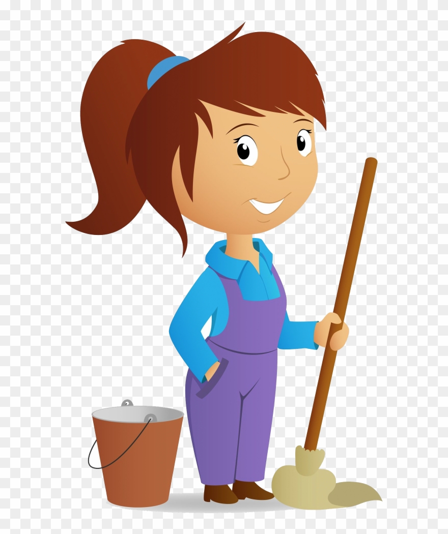Maid On Call - Girl Cleaning Clipart - Png Download