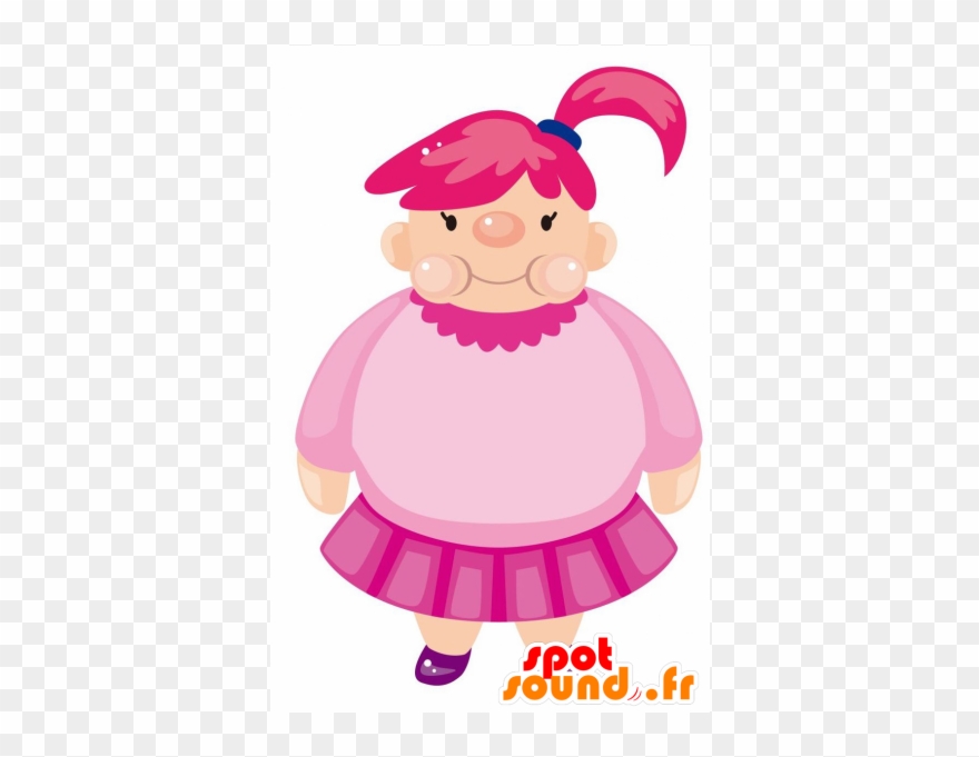 Mascot Plump Girl, Dressed In Pink - New Spotsound Masot Yuru-chara Mihama Chama Giant Orange Clipart
