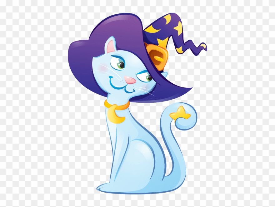 Witch-cat - Sticker Clipart