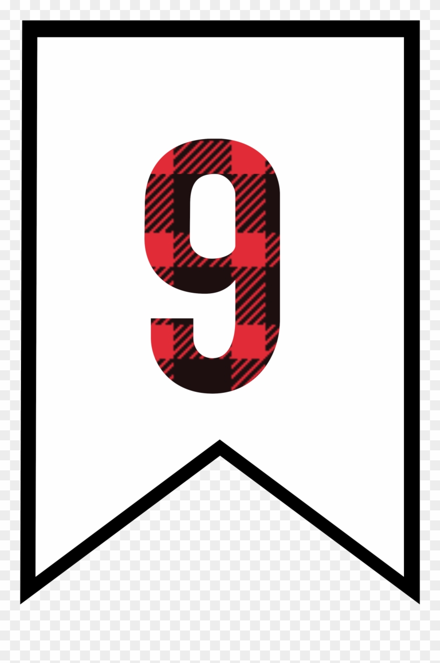 0 Buffalo Plaid Banner Flag - Buffalo Plaid Letters Free Clipart