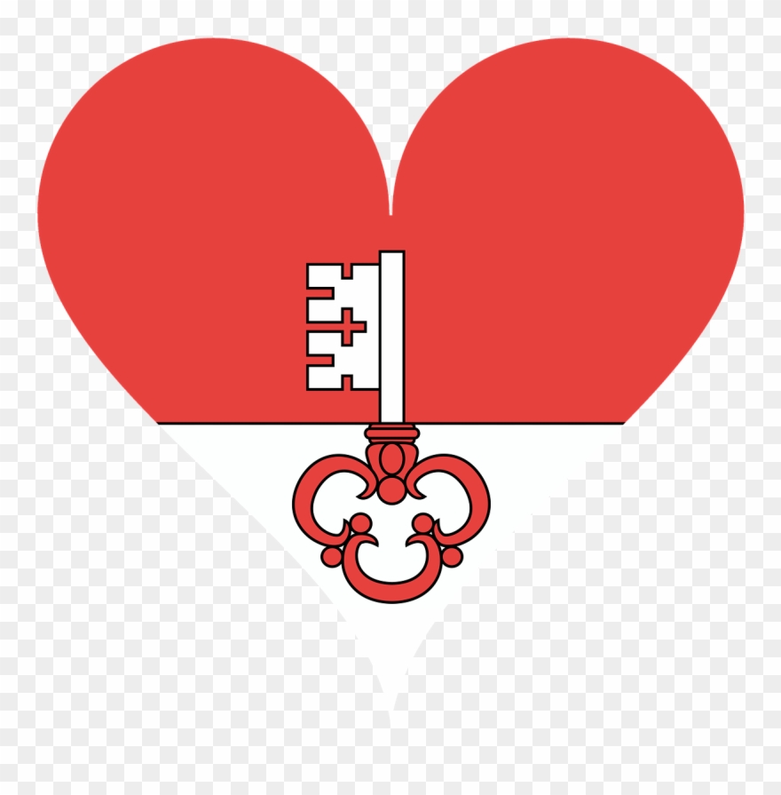 Shaped,key,red - Bern Canton Switzerland Flag Map Clipart