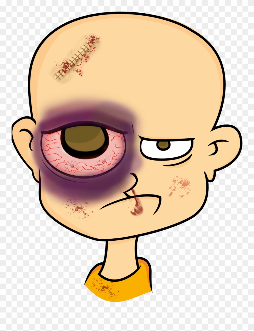 Eyebrow Clipart Eyelid - Black Eye Man Cartoon - Png Download