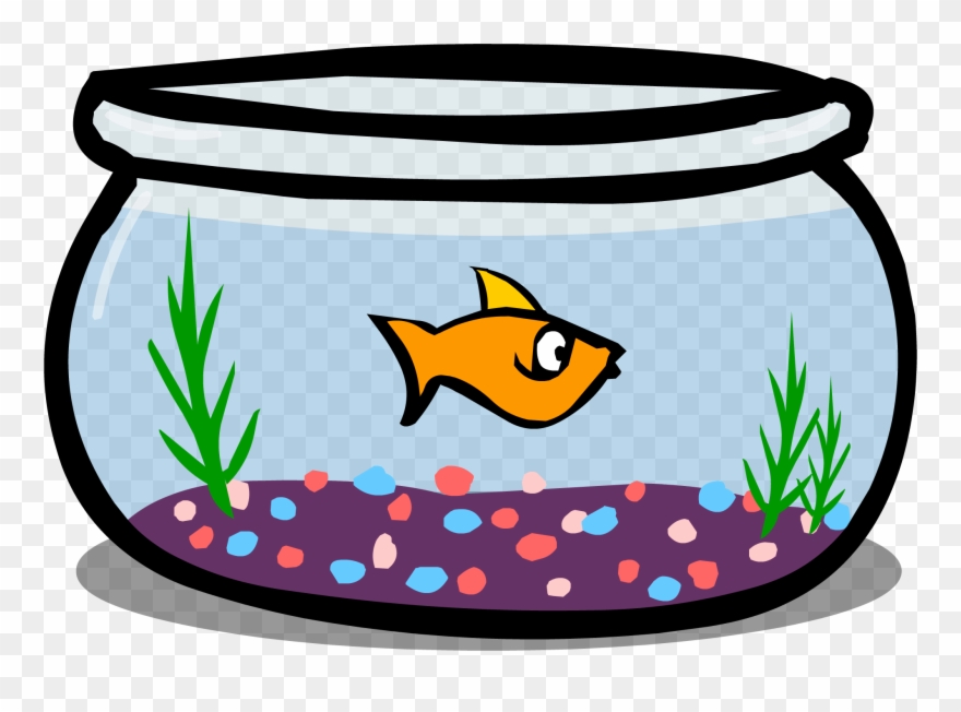 Fish Bowl Sprite 001 - Goldfish In Bowl Clipart - Png Download