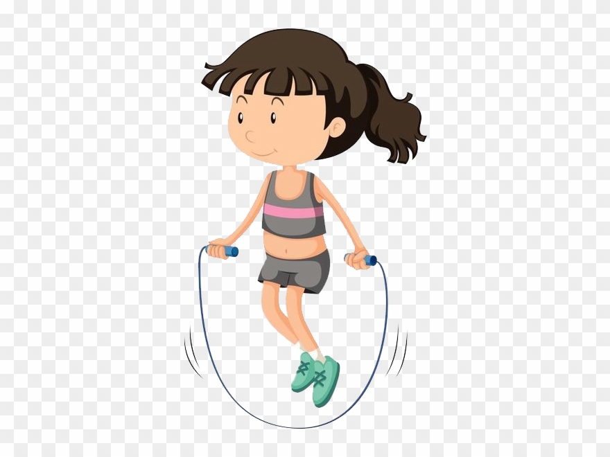 Black And White Free Clipart Jump Rope - Healthy Sick Clipart - Png Download